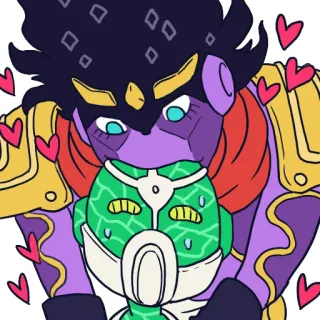 🤤 Star Platinum JoJo's Bizarre Adventure jojo's bizarre adventure, star platinum, anime, corazones, lindo, manga telegram sticker