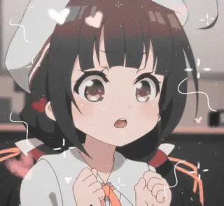 💗 Anime, Chica, Kawaii, Lindo, Corazón, Dibujos animados, Animación telegram sticker