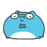🤓 gatto, occhiali, blu, carino, animale telegram sticker