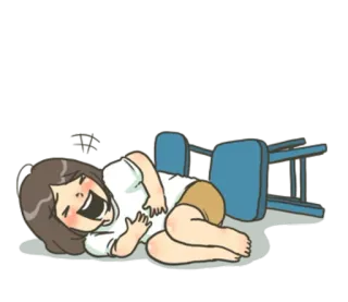 😅 만화, 웃음, 의자, 표정 whatsapp sticker