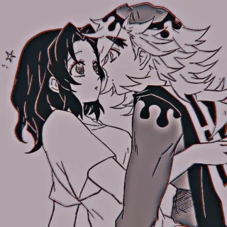 ❤ аниме, объятие, персонаж, иллюстрация telegram sticker