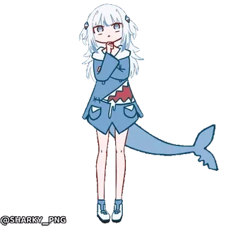 🤔 Gawr Gura Hololive @SHARKY_PNG whatsapp sticker
