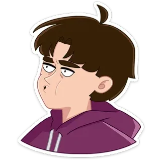 😗 การ์ตูน, เด็กผู้ชาย, ตัวละคร, สติกเกอร์, สีหน้า telegram sticker