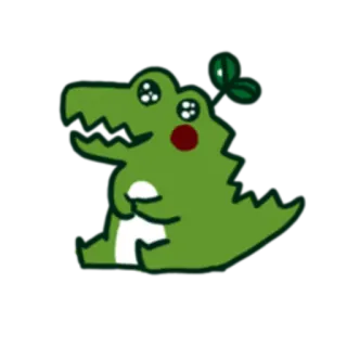 😎 cá sấu, hoạt hình, dễ thương, động vật, xanh lá cây, bò sát, kawaii, cá sấu telegram sticker