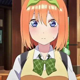 🧩 Yotsuba Nakano The Quintessential Quintuplets Anime, Personnage, Fille, Uniforme scolaire, Yotsuba Nakano, The Quintessential Quintuplets, Manga telegram sticker