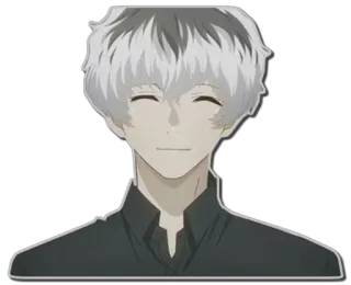 🖤 Ken Kaneki Tokyo Ghoul อนิเมะ, มังงะ, Tokyo Ghoul, Ken Kaneki, ยิ้ม, ตัวละคร telegram sticker
