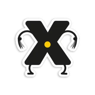 👻 letter x, alphabet, cartoon, character telegram sticker