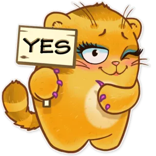 😊 YES gato, sim, afirmativo, fofo, animal, adesivo telegram sticker
