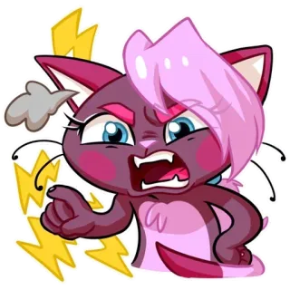 🤬 кот, злой, мультик, стикер, милый, кошачий, выражение whatsapp sticker