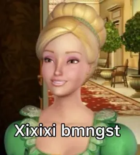 🧘‍♂ Xixixi bmngst Barbie, Dibujos animados, Pegatina, Rubia, Personaje, Animación telegram sticker