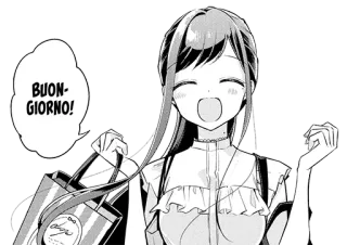 👋 BUONGIORNO! hello, greeting, manga, anime, shopping telegram sticker