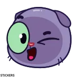 😌 Dessin animé, Chat, Animal, Expression, Violet, Clin d'oeil telegram sticker