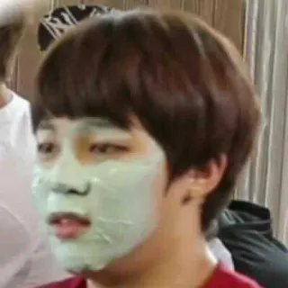 🤢 facial mask, beauty, skincare, person, cosmetics, face, asian telegram sticker