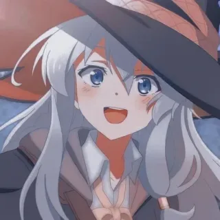 ⭐ Anime, Sorcière, Dessin animé, Fille, Mignon, Magie telegram sticker