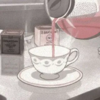 🤨 trà, đồ uống, cốc, tách trà, nhà bếp, thẩm mỹ telegram sticker