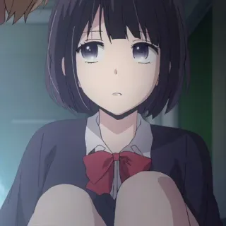 🎐 Anime, Mädchen, Charakter, Schuluniform, Kurze Haare, Anime Mädchen telegram sticker
