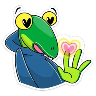 ❤️ sticker, cartoon, reptiel, liefde, hart, personage telegram sticker