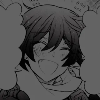 🗯 Аниме, Манга, Счастливый, Улыбка, Мультфильм, Иллюстрация telegram sticker
