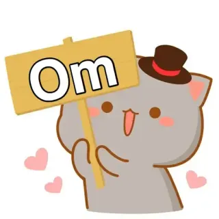 🐼 Om кот, милый, знак, любовь, сердечки telegram sticker