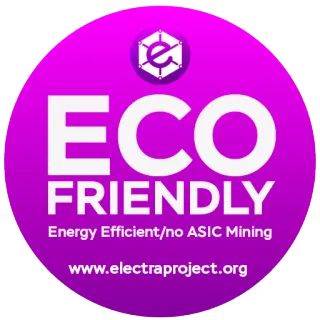 🍄 ECO
FRIENDLY
Energy Efficient/no ASIC Mining
www.electraproject.org ecológico, eficiência energética, sem mineração ASIC, criptomoeda, tecnologia telegram sticker