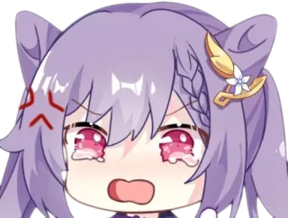 ⚡️ Keqing Genshin Impact anime, cartoon, keqing, genshin impact, weinen, wütend whatsapp sticker