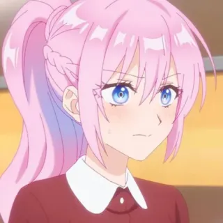 🍧 Anime, Mädchen, pinke Haare, Cartoon, Charakter, Illustration telegram sticker