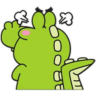 😑 cartoon, animal, reptile, frustrated, steaming, cute, green, crocodile, angry telegram sticker