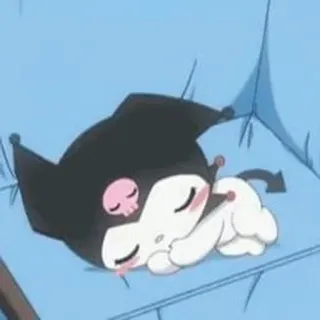 😴 Kuromi 쿠로미, 산리오, 만화, 자는, 귀여운, 애니메이션 telegram sticker