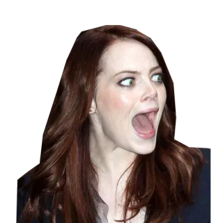 😤 Emma Stone 엠마 스톤, 여배우, 유명인, 입 벌림, 놀람, 웃긴 telegram sticker