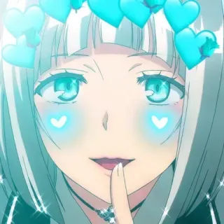 🤫 anime, girl, hearts, cute, sparkle telegram sticker