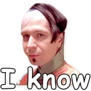 😐 I know. attore, maschio, persona, sapere, affermazione telegram sticker