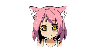 😊 Anime, Ragazza gatto, Capelli rosa, Kawaii, Neko telegram sticker