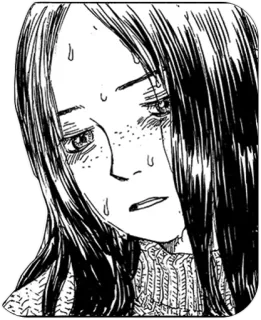 😓 грустный, манга, аниме, плачет, расстроен, женщина, иллюстрация telegram sticker