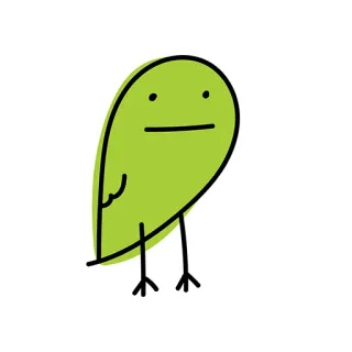 🫥 만화, 초록색, 새, 단순한, 미니멀 telegram sticker