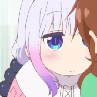 🍚 Kanna Kamui Miss Kobayashi's Dragon Maid anime, fofo, dragão, kawaii, personagem, fanart whatsapp sticker