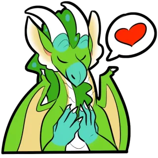 💥 龙, 爱, 心, 可爱, 卡通, 贴纸 telegram sticker