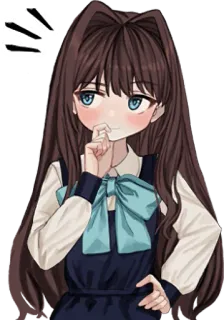 🤔 Anime meisje, Cartoon, Leuk, Blauw, Personage, Illustratie telegram sticker