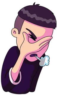 😪 triste, chateado, desapontado, facepalm, arrependimento, desenho animado, envergonhado telegram sticker