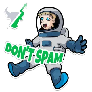 😐 DON'T SPAM Spam, Astronaute, Espace, Message, Vert whatsapp sticker