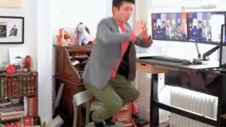 🎈 personne, squats, exercice, homme, intérieur, assis telegram sticker