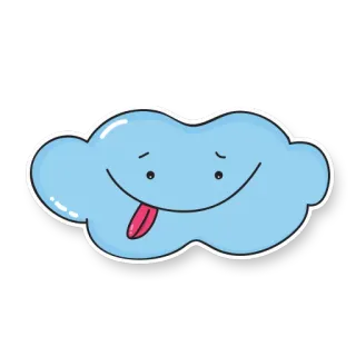 😛 Wolke, süß, Cartoon, Himmel, Wetter, Aufkleber whatsapp sticker