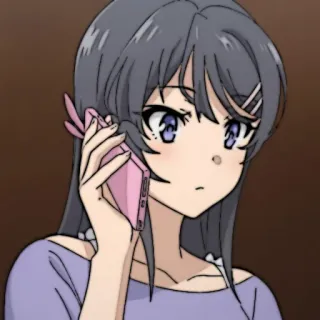🐰 Mai Sakurajima Rascal Does Not Dream of Bunny Girl Senpai 애니메이션, 바니걸 센빠이, 사쿠라지마 마이, 귀여운, 만화, 소녀, 폰 whatsapp sticker