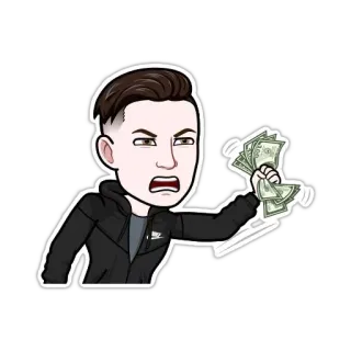 🤑 denaro, contanti, Bitmoji, dollari, ricchezza telegram sticker