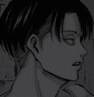 🎵 Levi Ackerman Attack on Titan anime, character, levi ackerman, attack on titan, manga, profile, drawing whatsapp sticker