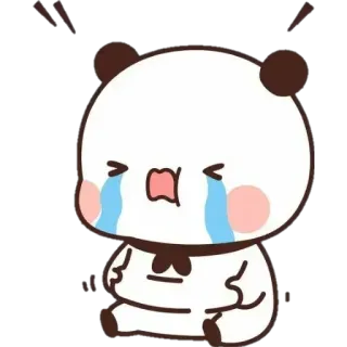 🍯 แพนด้า, ร้องไห้, เศร้า, อารมณ์, การ์ตูน, น่ารัก telegram sticker