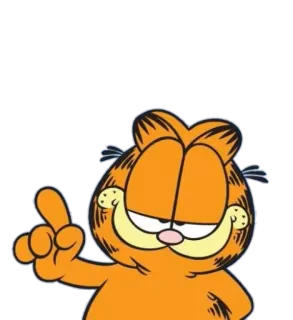 😏 Garfield desenho animado, gato, Garfield, apontando, gato laranja telegram sticker