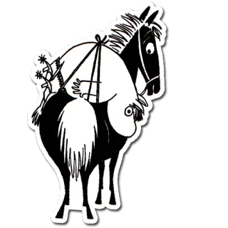 🏇 dibujos animados, caballo, animal, personaje telegram sticker