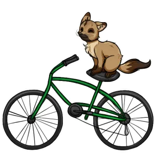 🚲 animale, volpe, bicicletta, bici, carino, giro, cartone animato whatsapp sticker