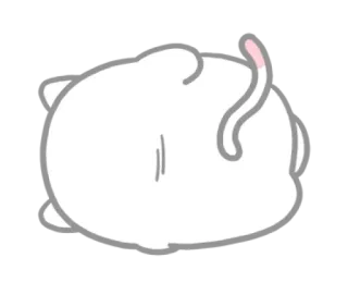 😒 Katze, Tier, schlafend, weiß, süß, Cartoon telegram sticker
