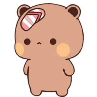 🍼 urso, desenho animado, fofo, ferido, adesivo telegram sticker